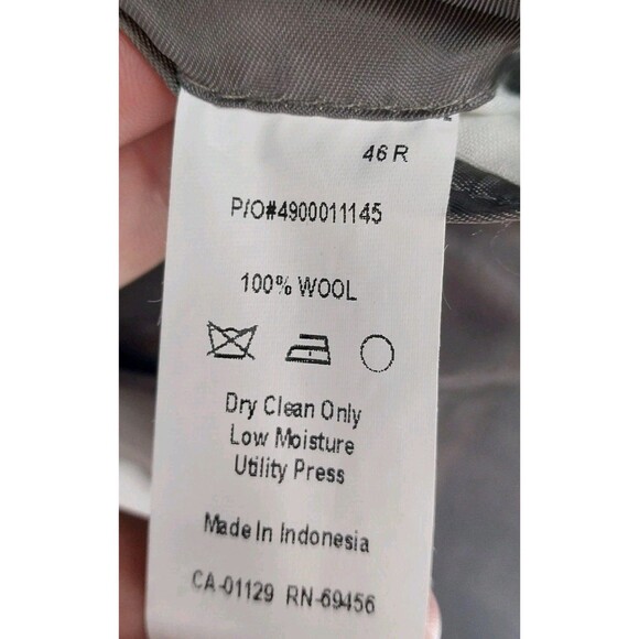 Chaps Polo Ralph Lauren 2 Piece Gray Suit Sports Coat 46R Pants 38x32 100% Wool - Picture 5 of 10